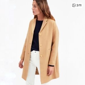 Everlane Wool Blend Cocoon Camel Coat Oversized Button Front Size 0